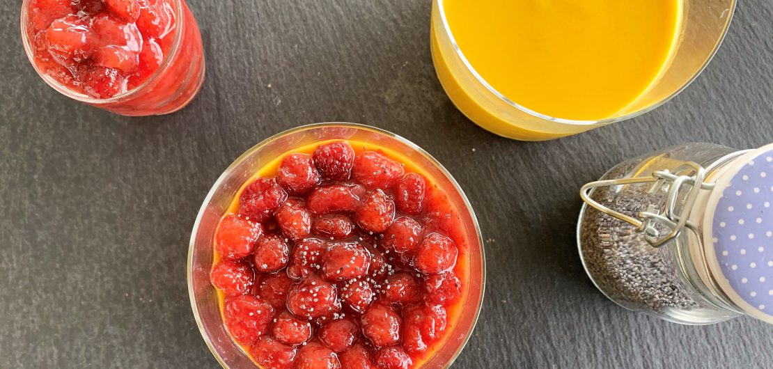 Panna cotta mango fragola