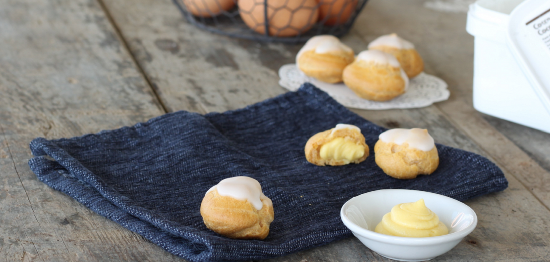 bigne crema pasticcera cocco